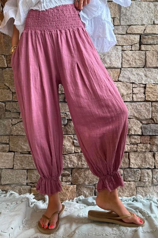 Sundaze Cheesecloth Bloomer Pant Indian Pink